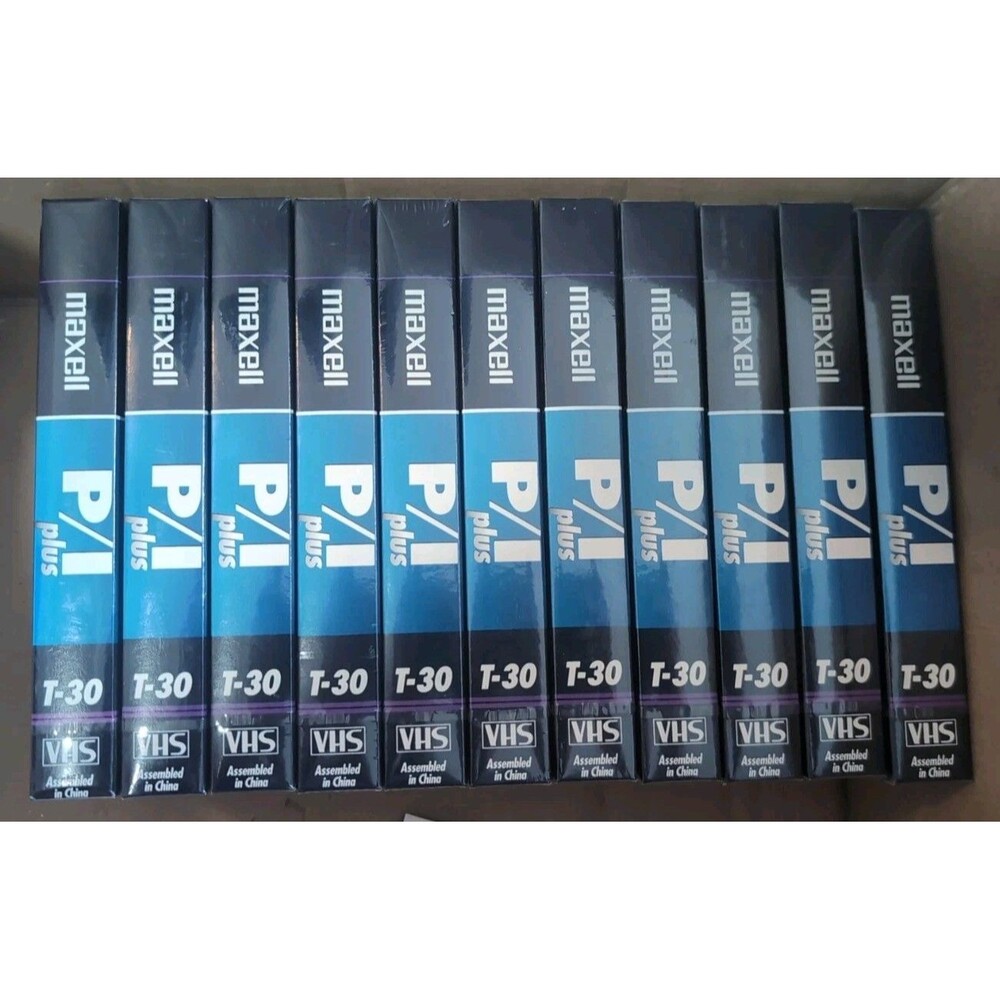 Maxell P/I Plus T-30 VHS Tape - Lot of 11 New Sealed